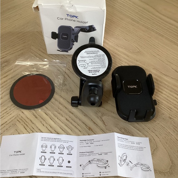 TOPK car phone holder complete with instructions and all the pieces. Brand new - Picture 2 of 3